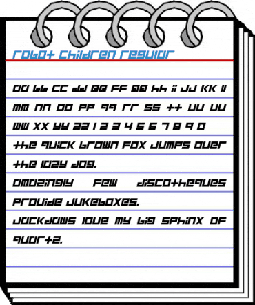 Robot Children Regular Font