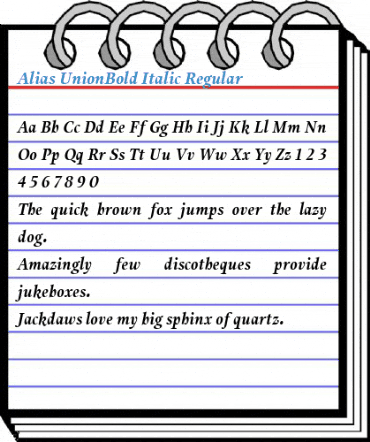 Alias UnionBold Italic Regular Font