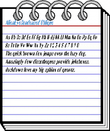 AlienEyeCondensed Oblique Font
