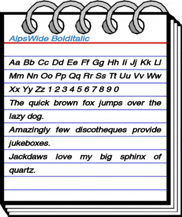 AlpsWide BoldItalic Font