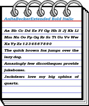 AnitaBeckerExtended Font