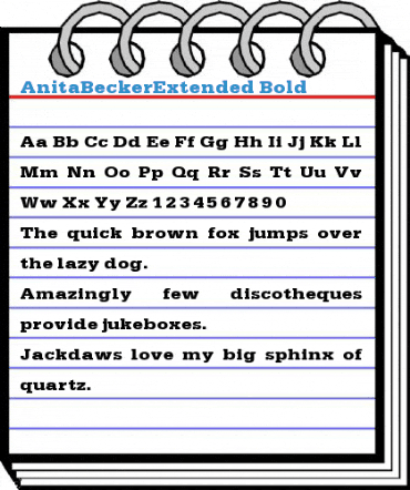 AnitaBeckerExtended Font