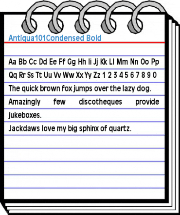 Antiqua101Condensed Bold Font