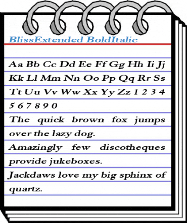 BlissExtended BoldItalic Font