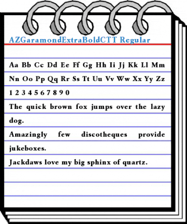 AZGaramondExtraBoldCTT Regular Font