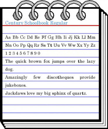 Century Schoolbook Regular Font