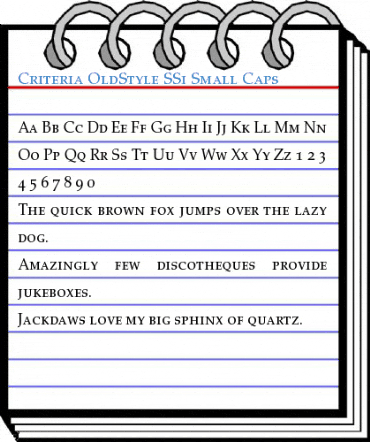 Criteria OldStyle SSi Font