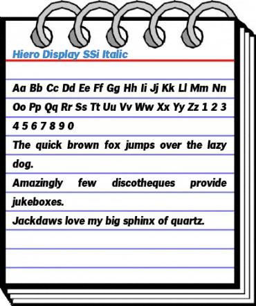 Hiero Display SSi Italic Font