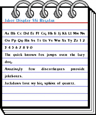 Jabot Display SSi Regular Font