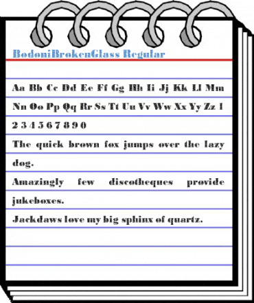 BodoniBrokenGlass Regular Font