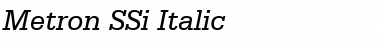 Metron SSi Italic Font