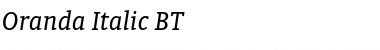 Oranda BT Italic Font