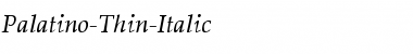 Palatino-Thin-Italic Regular Font
