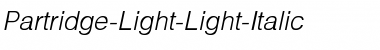 Partridge-Light-Light-Italic Font