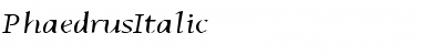 PhaedrusItalic Regular Font