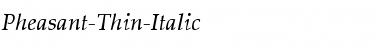 Pheasant-Thin-Italic Font