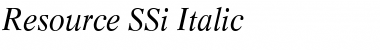 Resource SSi Italic Font