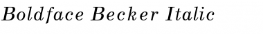 Boldface Becker Italic Font