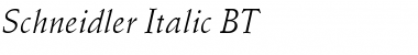 Schneidler BT Italic Font