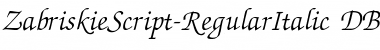 ZabriskieScript DB RegularItalic Font
