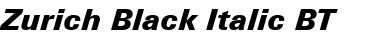 Zurich Black Italic Font
