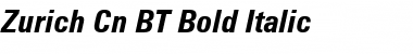 Zurich Cn BT Bold Italic Font