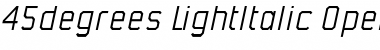 45degrees Light Italic Font