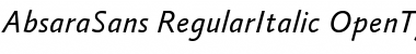 AbsaraSans-RegularItalic Font