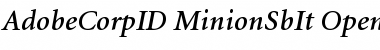 Adobe Corporate ID Minion Semibold Italic Font