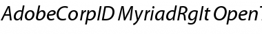Adobe Corporate ID Myriad Regular Italic