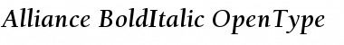 Alliance-BoldItalic Regular Font