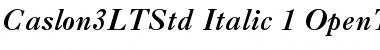 Caslon 3 LT Std Italic Font