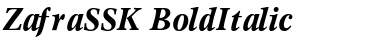 ZafraSSK BoldItalic Font