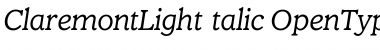 ClaremontLightItalic Regular Font
