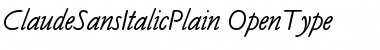 Claude Sans Italic Plain Font