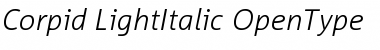 Corpid Light Italic Font