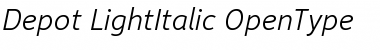 Depot Light Italic Font