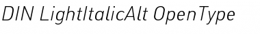 DIN-LightItalicAlt Regular Font