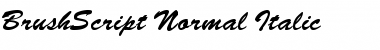 BrushScript-Normal-Italic Font