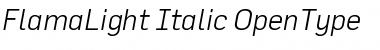 FlamaLight Italic Font