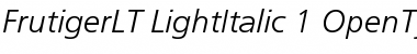 Frutiger LT 46 Light Italic Font