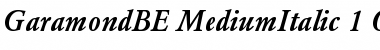 Garamond BE Medium Italic Font