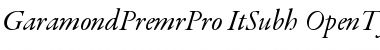 Garamond Premier Pro Italic Subhead