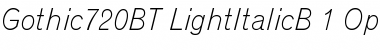 Gothic 720 Light Italic Font