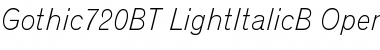 Gothic 720 Light Italic Font