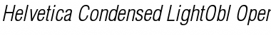 Helvetica Condensed Light Oblique Font