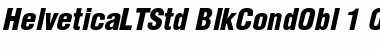 Helvetica LT Std Black Condensed Oblique Font