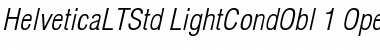 Helvetica LT Std Light Condensed Oblique Font