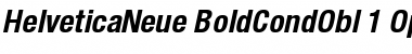 Helvetica Neue 77 Bold Condensed Oblique Font