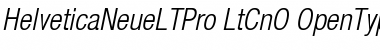 Helvetica Neue LT Pro 47 Light Condensed Oblique
